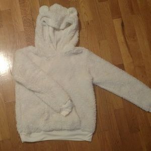 White Justice fleece hoodie, size 12